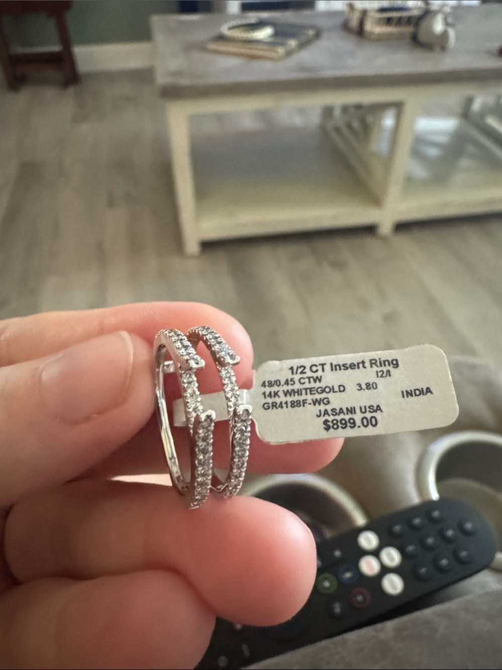 14K White Gold Diamond 1/2 CT Insert Ring – White
